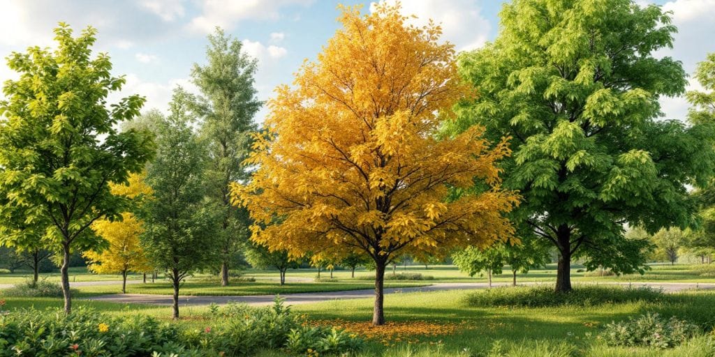 Olika trädarter i Uppsala landskap.